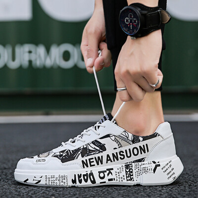 

New fashion mens shoes spring&summer graffiti tide shoes thick floor shoes breathable non-slip shoes versatile mens sho