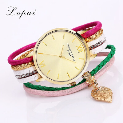 

Hand-woven braid twist circle multicolor bracelet watch simple jewelry pendant fashion watch