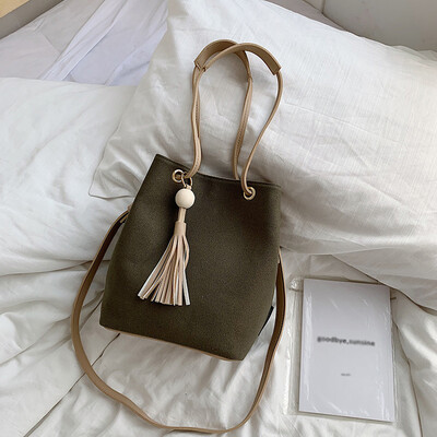 

Tailored Female Bag Canvas Small Bag Student Messenger Bag Shoulder Portable Bucket Bag