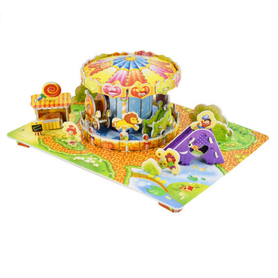 

Gotoamei 3D DIY Puzzle Castle Model Cartoon House Assembling Paper Toy Kid Early Learning