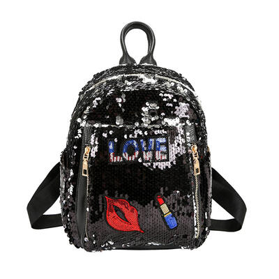 

Bling Sequins Backpack Women Girls Casual Preppy Style Lips Shoulder Bag