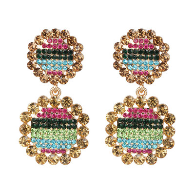 

2019 Fruit Heart Crystal Drop Earrings Party Women Boho Rhinestone Statement Cherry Earrings Korean Jewelry Gifts