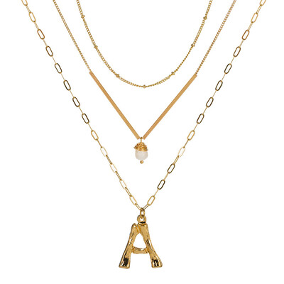 

Cute Natural Pearl Initial Necklace Personalized Letter Necklace Name Jewelry For Women Accessories Gold color Girlfriend Gift
