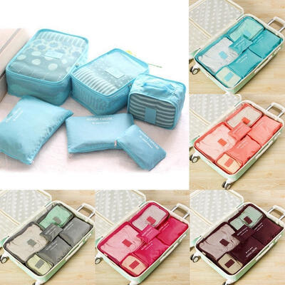 

6Pcs Set Travel Storage Bags Waterproof Clothes Packing Luggage Organizer