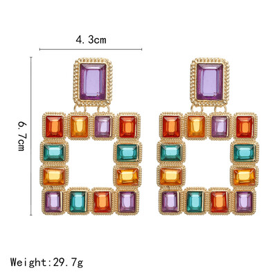 

F32 Multi Designs Wholesale Fashion Jewelry Women Metal Vintage Statement Clear Crystal Drop Earrings For Women Metal Earring