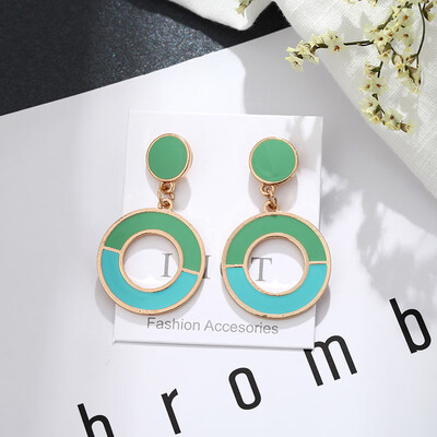 

Womens Earrings Korean Style Metal Geometry Acrylic Vintage Drop Long Earrings Fashion Jewelry Winter 2019 Accesorios Mujer