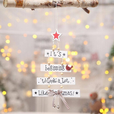 

Christmas Wooden Decorative Pendant New Design Colorful Letters Ornament for Shopping Mall Shop Window Christmas Tree Decor