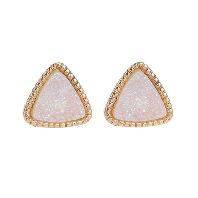 

1Pair Fashion Triangle Scrub Symphony Starry Time Gemstone Starry Earrings