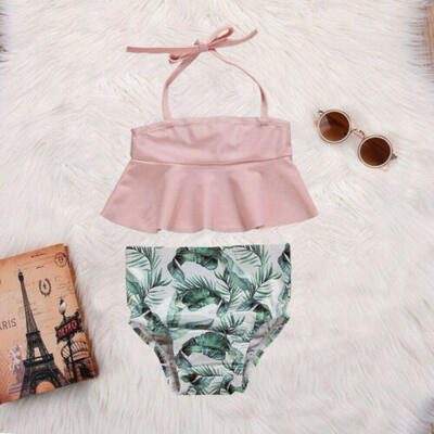 

US Toddler Kids Baby Girl Flower Tankini Bikini Swimwear Swimsuit Bathing Beach