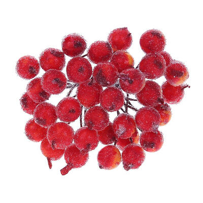 

40 Heads Mini Fake Fruit Berries Artificial Flower Double Heads Stamen