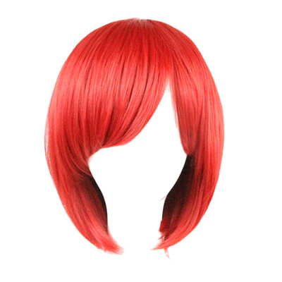 

Gobestart Anime Fashion Short Wig Cosplay Party Straight Wig Red