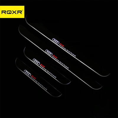 

Acrylic door sill plate strip with led decorative welcome light moving door scuff for Audi