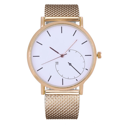 

New ladies fashion simple plastic mesh belt watch stone