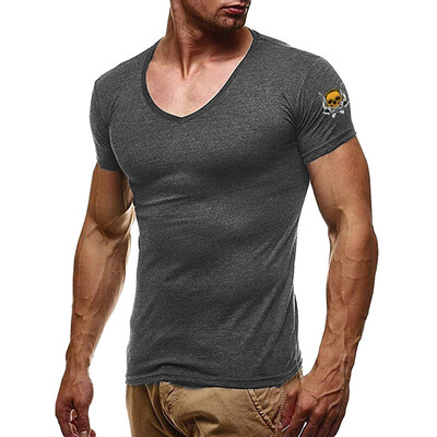 

Toponeto Summer Mens Fashion Casual Letter Solid Color Print Short Sleeve T-Shirt Blouse