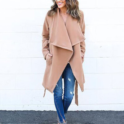 

Womens Irregular Zipper Elastic Jacket Loose Coat Outerwear Windbreaker Casual