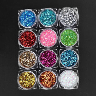 

Greensen 12 Colors Nail Art Rhombus Sequin Palette Glitter Manicure Decoration