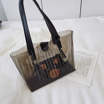 

Summer new large capacity bag female 2019 new wave Korean version of the wild single shoulder slung fashion transparent mother bag
