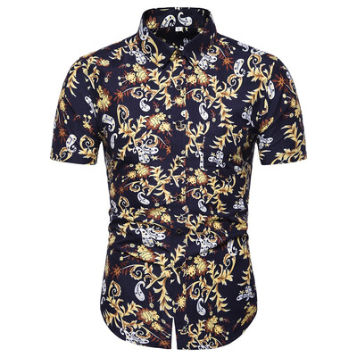 

Tailored Mens Summer New Style Fashion Printed Short Sleeve Shirt Casual Comfortable Top