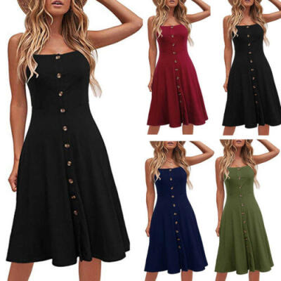 

Womens Lady Summer Sleeveless Casual Loose Sundress Tops Mini T-shirt Dress