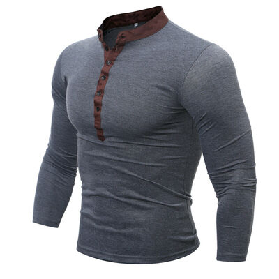 

Mens Casual Button Formal V Neck Shirts Slim Fit Cotton Shirt Long Sleeve Tops
