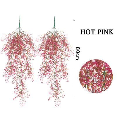 

Gobestart Artificial Fake Silk Flower Vine Hanging Garland Plant Home Garden Wedding Decor