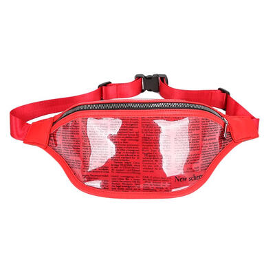 

Newspaper Print Sport Waist Handbags Women Fanny Belt Packs Small Chest Bag
