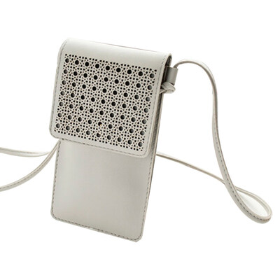 

Women Hollow Touched Screen Faux Leather Mini Crossbody Shoulder Bag Phone Purse