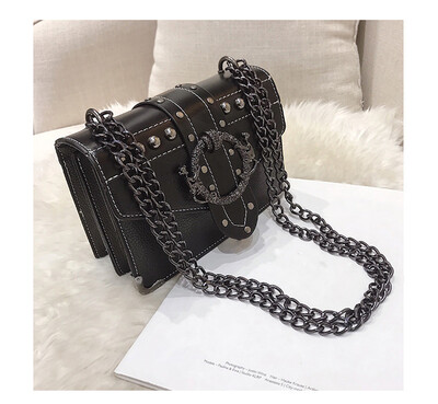

Tailored Woman Trendy Metal Rivet Shoulder Bags Small Chain Square Leisure Crossbody Bags