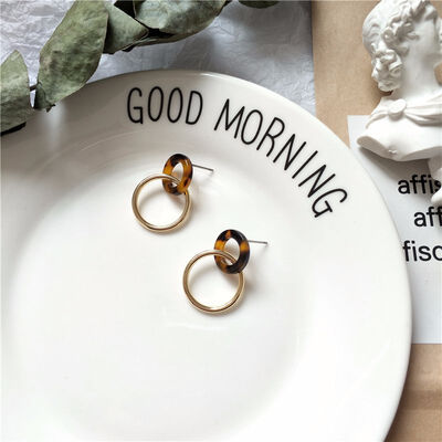 

2019 new brand design hollow metal round statement earrings fashion minimalist generous creative gifts earrings for women