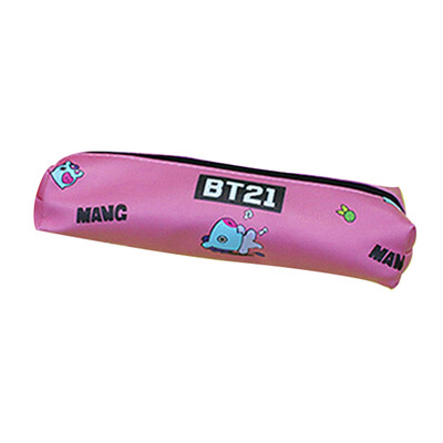 

Kpop BTS Pencil Case Zipper Cosmetic Bag Storage Bag PU Handbag Coin Bag Cartoon Image Pen Bag Hot Gift for ARMY