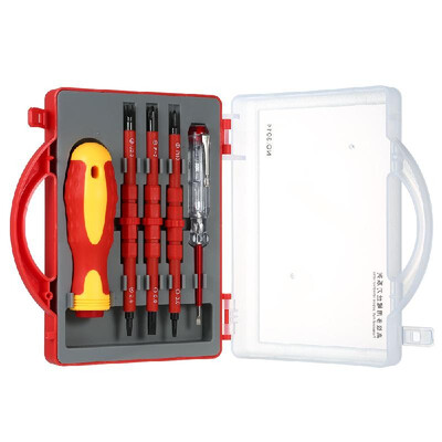 

5pcs 500V Insulated Screwdrivers Set with Magnetic Slotted Phillips Pozidriv Bits&Test Pen Electrical Work Repair Tools Kit