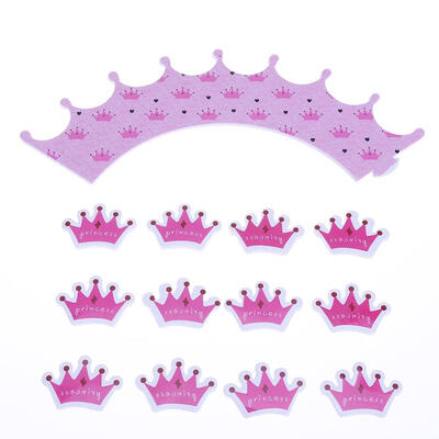 24pcs Princess Crown Cupcake Wrapper Topper Picks Baby Girl Birthday Party