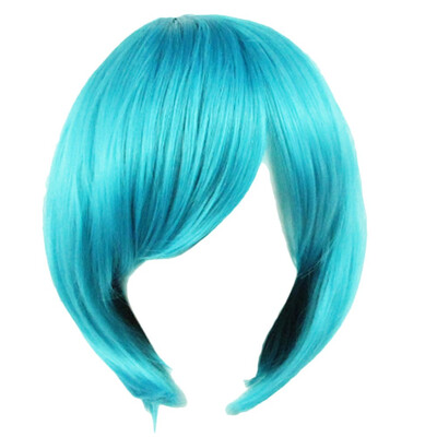 

Gobestart Anime Fashion Short Wig Cosplay Party Straight Wig Blue