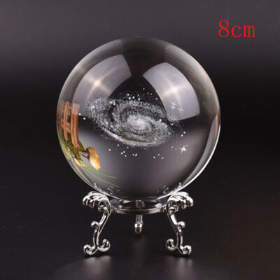 

Gobestart 3D Solar System crystal ball Engraved Solar System Miniature Planets Model