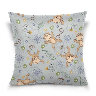 

ALAZA Throw Pillow Cover 16 X 16 inch Christmas Gift Cushion Cover with Monkey Printed Pillowcase