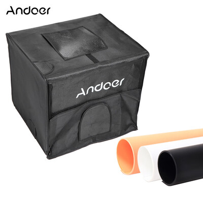 

Andoer 403535cm Foldable Photography Studio LED Light Tent Kit Softbox with 2 Light Panels 3 Color Backdrops Power Adapter Carry