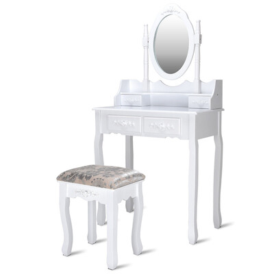 

Vanity Wood Makeup Dressing Table Stool Set