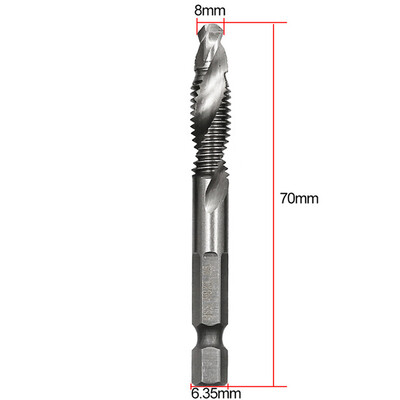 

〖Follure〗Hex Shank High Speed Steel Compound Spiral Screw Thread Taps Drill Bit Tool A