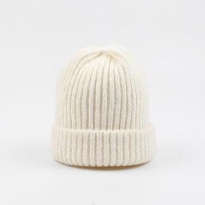 

Fashion Women Ribbed Knitted Beanies Solid Color Dome Cute Sweet Winter Warm Skullies Headwear
