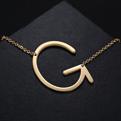 

Gold Color 26 Letter Alphabet Pendant Necklace Free combination Initial Charm Women Jewelry