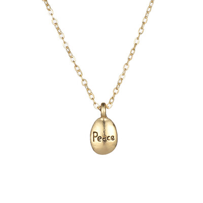 

Fashion Jewelry Peace Word Pebbles Pendant Necklace For Women