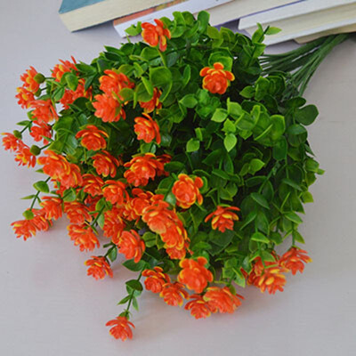 

FUNNYBUNNY 5PCS Artificial Flowers Outdoor Red UV Resistant Plants Plastic Fake Window Box Wholesale