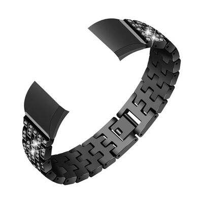 

Watch Band Strap Rhinestones Zinc Alloy Metal Bracelet Wristwatch Bands Replacement Accessories For Fitbit Charge 2