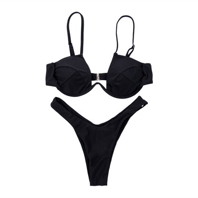 

Womens Bikini Set Swimsuit Padded Bra Thong Bathing Suit Swimwear Beachwear