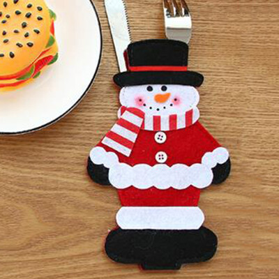 

Christmas Xmas Decor Snowman Kitchen Tableware Holder Pocket Dinner Cutlery Bag