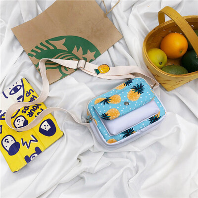 

Small bag canvas bag womens shoulder Messenger bag college students chic printing Korean version of the ancient feeling girl ins