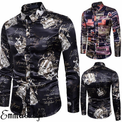 

Fashion Mens Luxury Stylish Casual Dress Slim Fit T-Shirts Casual Long Sleeve