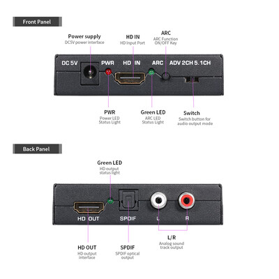 

Audio Extractor 4k 60Hz HD Audio Extractor 18Gbps Audio Splitter