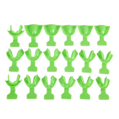 

Greensen 18pcsset Dental Edentulous Jaw Trays Full Complete Denture Teeth Repair Kit