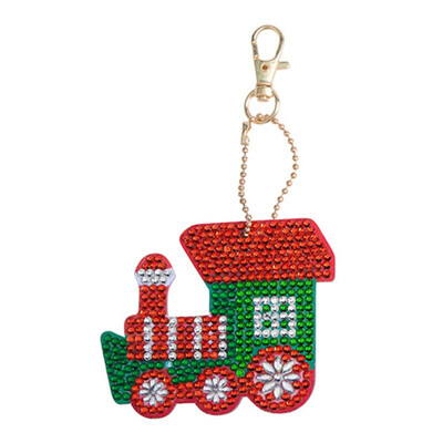 

Christmas Themed DIY Diamond Painting Keychain Handmade Phone Hanging Charms Car Pendants Mosaic Making Supplies Kit